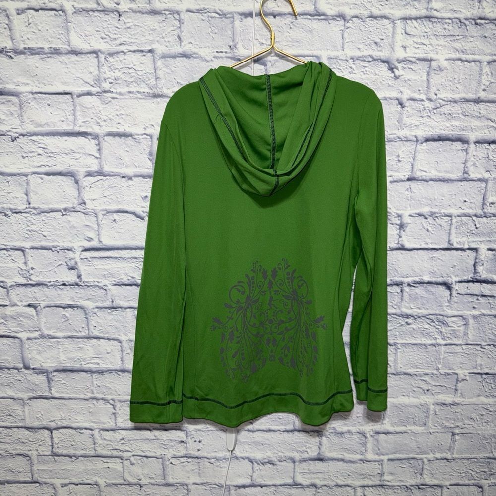 ALO COOL FIT 1/4 ZIP JACKET HOODIE PULLOVER FITTED XL GREEN